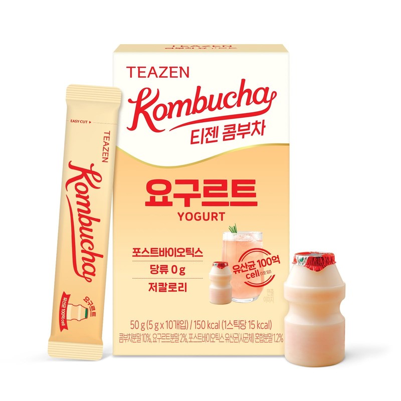 Yogurt Flavored Kombucha Powder, Hydration Drink Mix, Sugar Free, Live Probio…