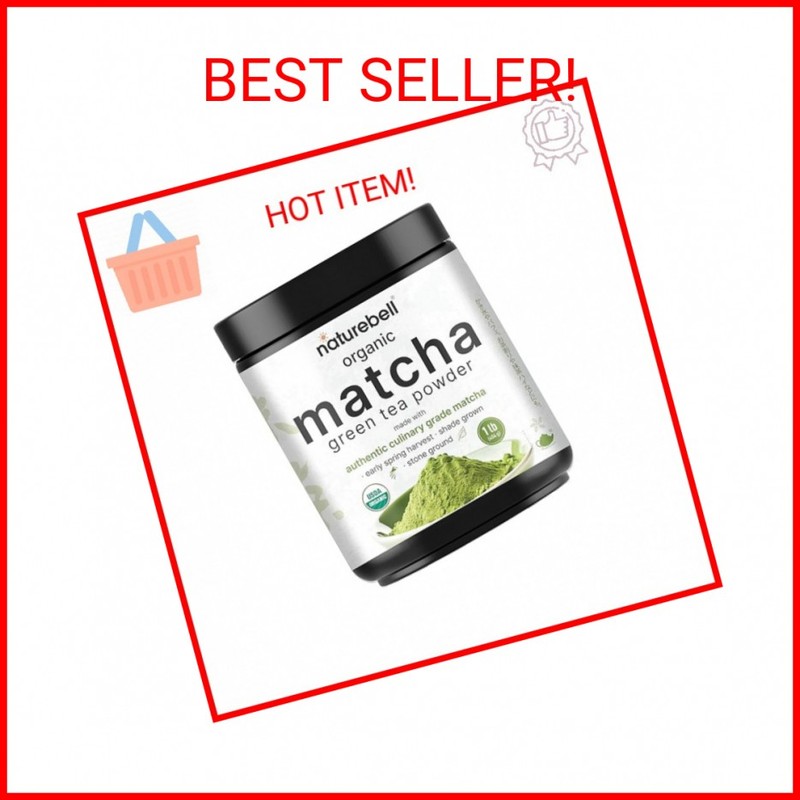 Organic Matcha Green Tea Powder, 1 Pound | Unsweetened with Zero Sugar, Culinary
