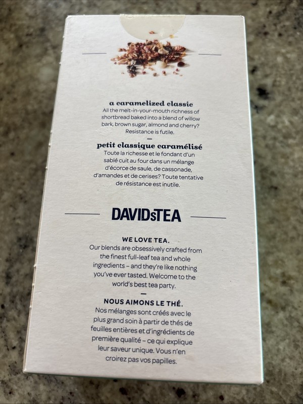 ☕️ David’s Tea Caramel Shortbread 15 Tea Bags New In Box gallery