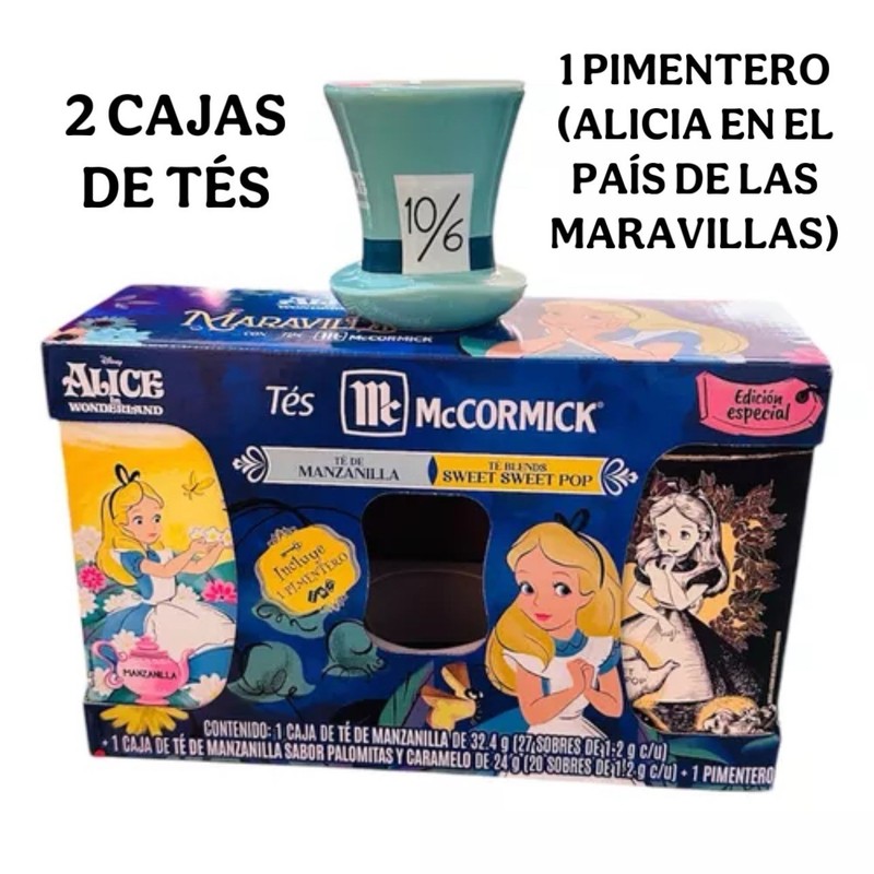 COLLECTION 2 McCORMICK CHAMOMILE TEAS – ALICE IN WONDERLAND TEAS & PEPPER SHAKER