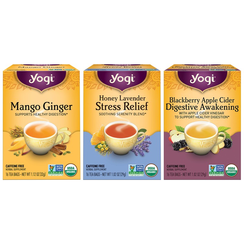 Yogi Tea – Iced Tea Variety Pack Sampler (3 Pack) – 48 Organic Herbal Tea Bags