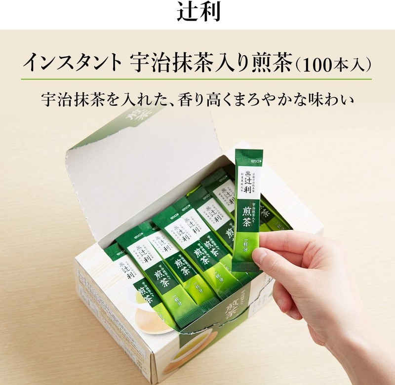 Tsujiri Premium Matcha Powder -Large Pack: 100 Sticks, Kyoto Uji Blend by Kataok