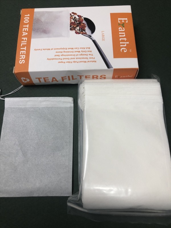 100 Pcs Non-woven Disposable Filter Empty Teabags Herb Loose Tea Bag 8*10 cm US gallery