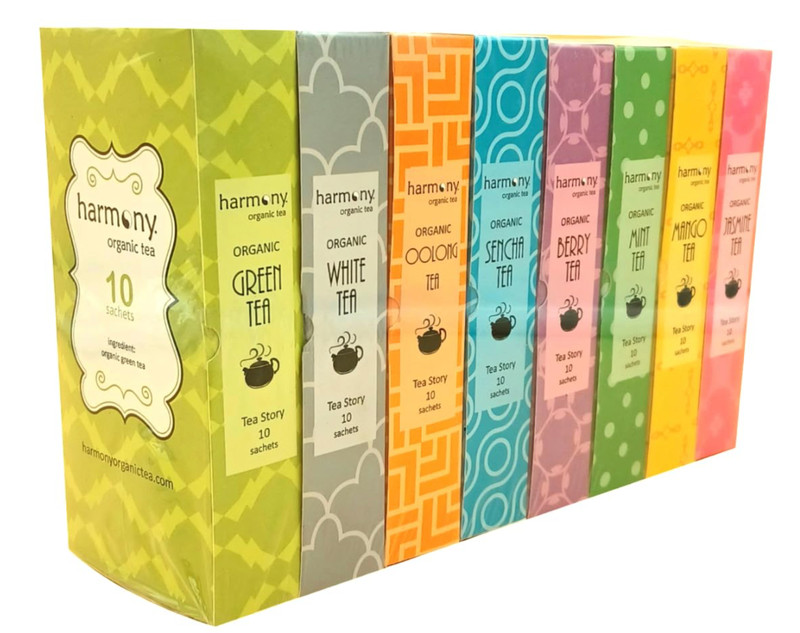 Harmony Organic Spring Tea Library, 80 Bags, 8 Blends, 5.64 oz - GIFT BOXED gallery