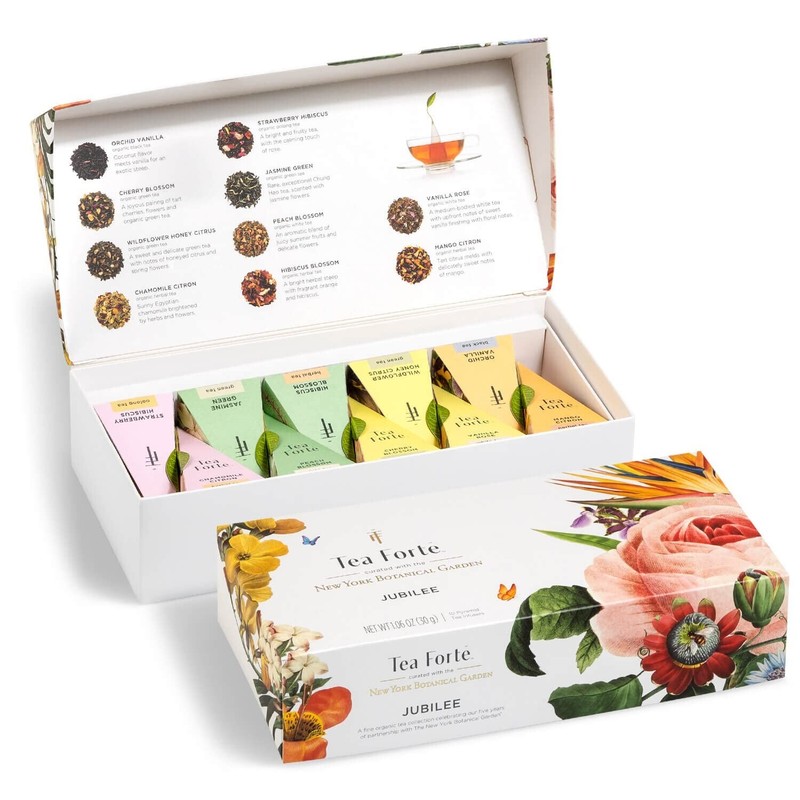 Tea Forte, Jubilee Petite Presentation Sampler Gift Box, 1 Count (Pack of 1)