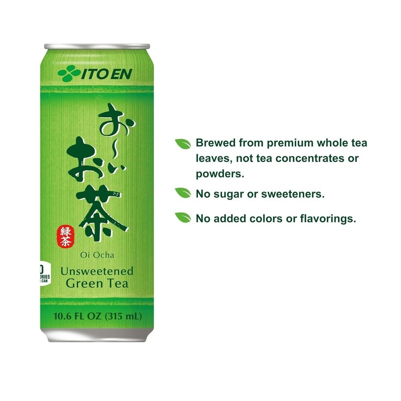 Refreshing Oi Ocha Green Tea, Unsweetened and Dairy-Free, 10.6 Ounce 12-Pack gallery