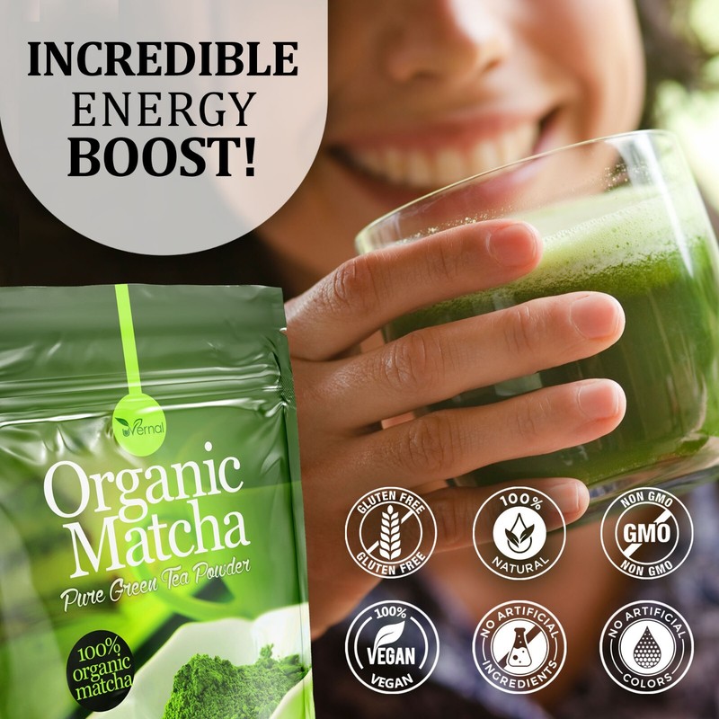 10 PACK Organic Matcha Green Tea Powder (4 Oz) - 100% Pure Easy to Mix gallery