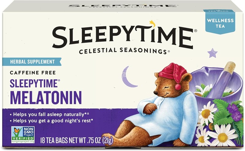 Sleepytime Tea Plus Melatonin, Caffeine Free, Herbal Tea, 18 Bag Box