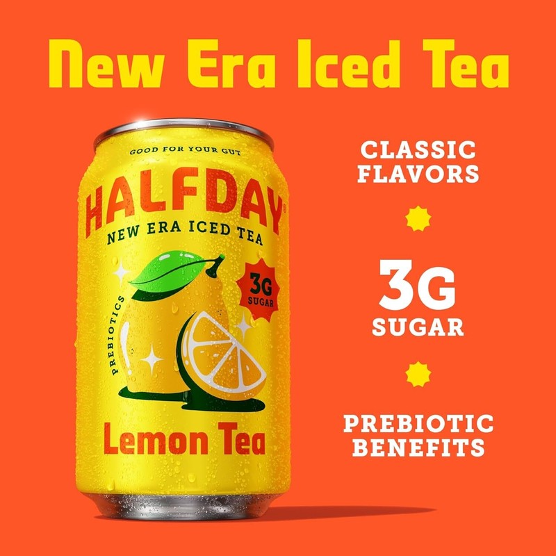 Refreshing Prebiotic Iced Tea: Lemon & Peach - Support Digestive Health, 12 Cans gallery