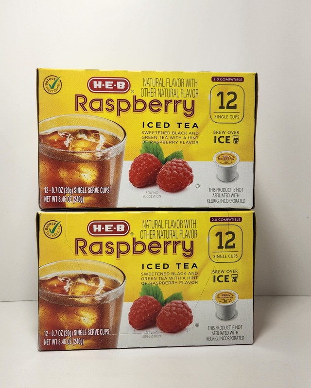 HEB Raspberry Iced Tea 12 Single Cups (Set of 2)