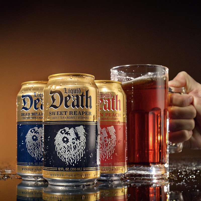 Liquid Death Iced Tea - Variety, Less Sugar*, Boost of Caffeine, B Vitamins, No gallery