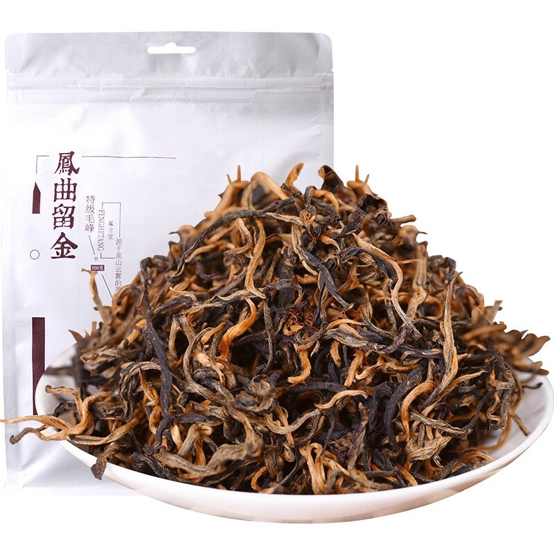 2024 Premium Black Tea FengHetang Dian Hong Maofeng Yunnan Dianhong Tea 500g