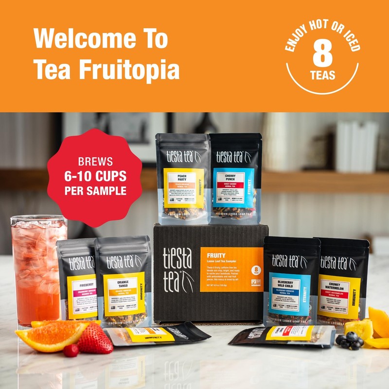 - Fruity Tea Sampler Dry Flight Set, Loose Leaf, No Caffeine, Makes Hot and I... gallery