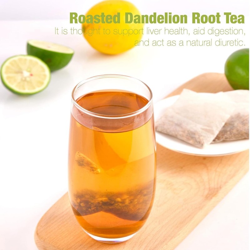 50 Bags Roasted Dandelion Root Tea Bags, 2.5/Bags, Natural Dried Dandelion... gallery