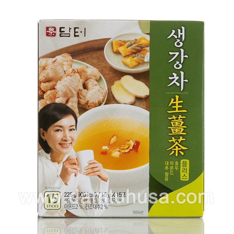DAMTUH Korean Traditional Premium Ginger Powder Tea Plus x 15 Stick, Korean Tea
