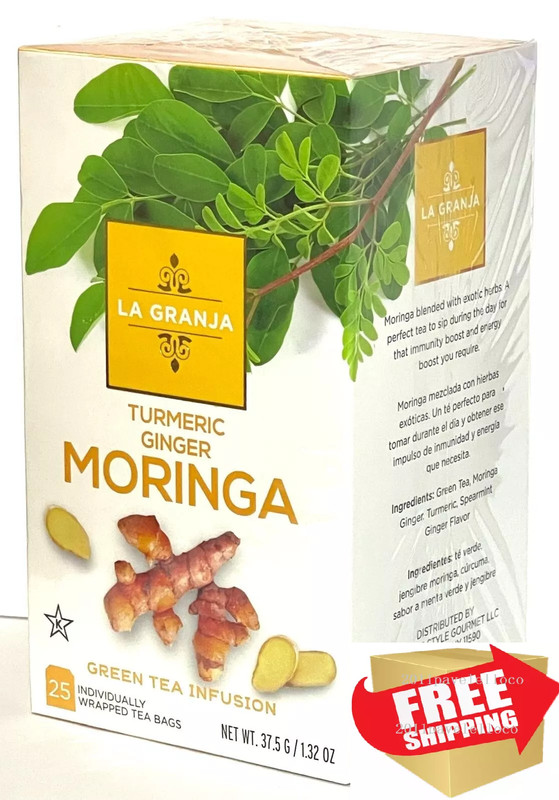 Turmeric, Ginger Moringa – Green Tea Infusion Herbal Tea (25 Count)