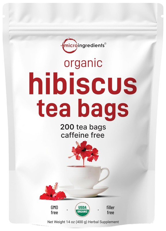 Organic Hibiscus Tea Bags, 200 Count | Premium Source 200 (Pack of 1)