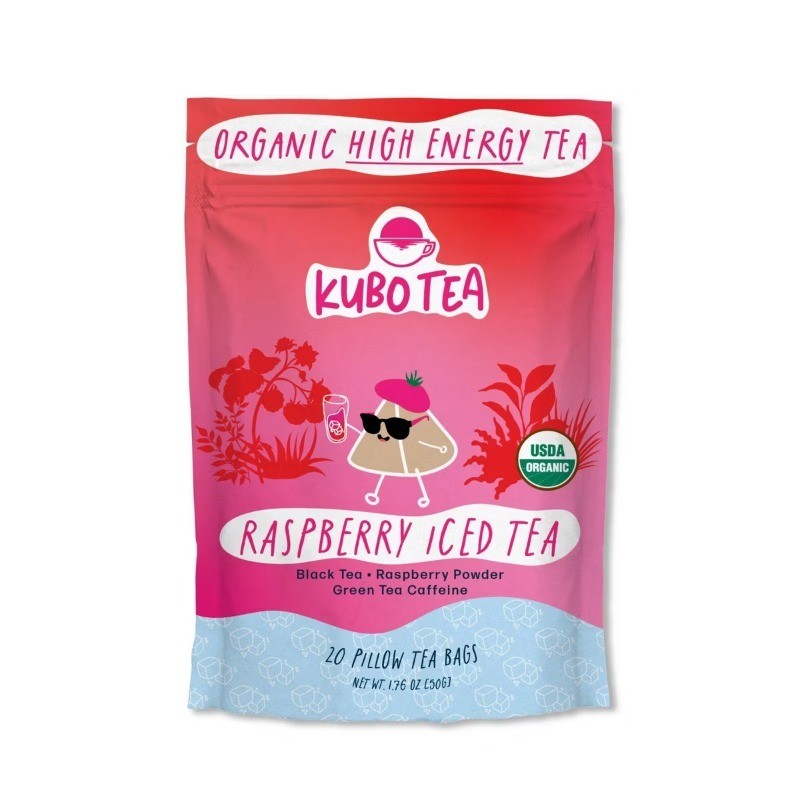Organic High Caffeine Raspberry Iced Black Tea Bags – 20ct
