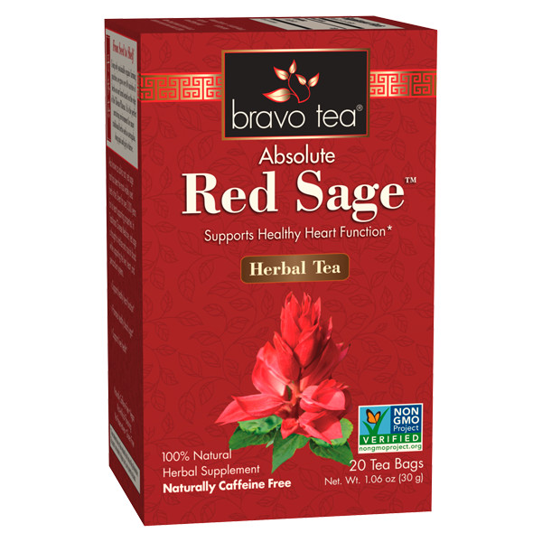 Bravo Herbal Tea Absolute Red Sage Root 20 TeaBags Healthy Heart Function NO GMO
