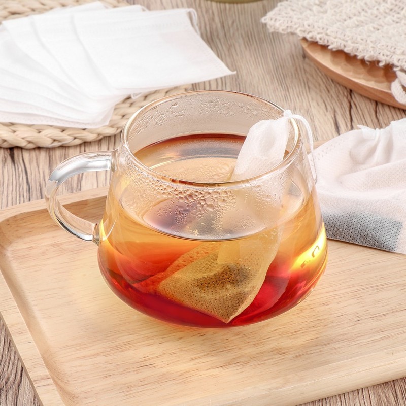 100 Pcs Drawstring Tea Filter Bags Non Woven Empty Bags for Loose Leaf Tea gallery