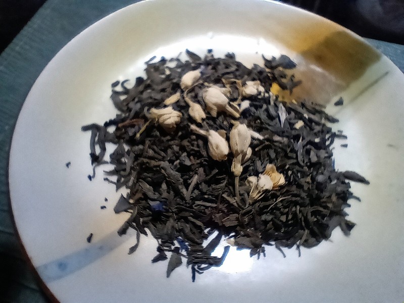 Pomegranate Jasmine Flower Loose Leaf Green Tea Aged Asian Fruity Blend Natural gallery