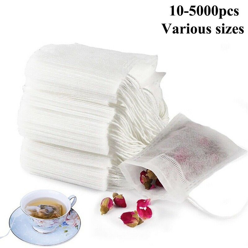 20-5000X Tea Bags Disposable Drawstring Flip Empty Teabag Herb Loose Tea Filter