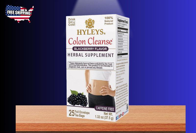 HYLEYS Colon Cleanse Tea – BlackBerry Flavor, 25 Tea Bags (1 Pack)