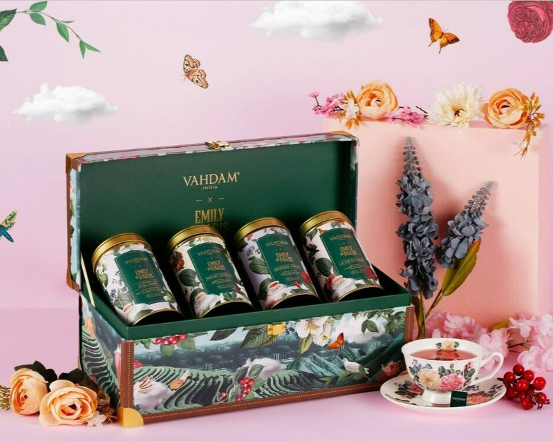 Vahdam Tea, Emily in Paris Tea Entourage Collection of 4 Teas, Limited Edition