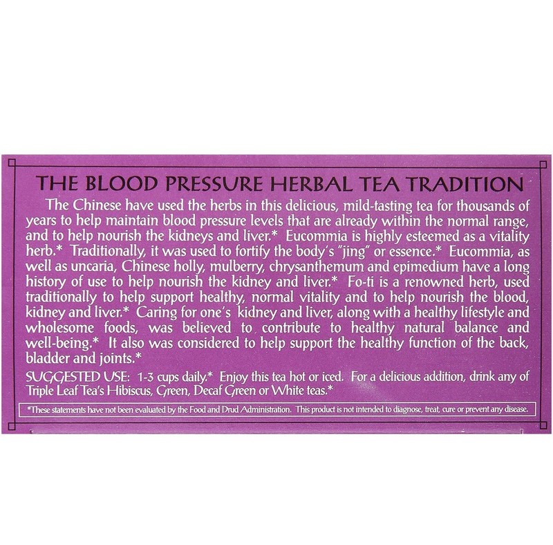 3 Boxes - Triple Leaf Tea Blood Pressure Tea Total 60 Tea Bags Herbal gallery