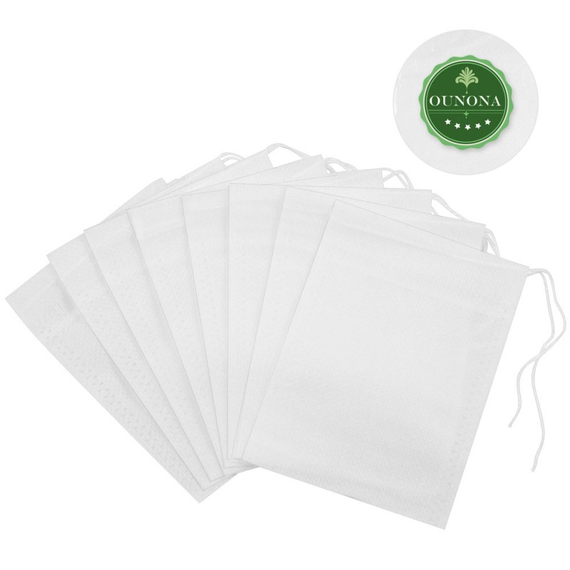 100 Pcs Drawstring Tea Filter Bags Non Woven Empty Bags for Loose Leaf Tea gallery