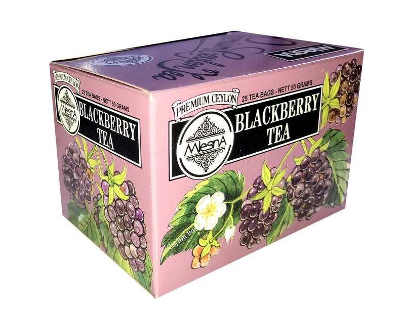 Mlesna blackberry flavored pure Ceylon tea 25 tea bags 50g (1.76oz)
