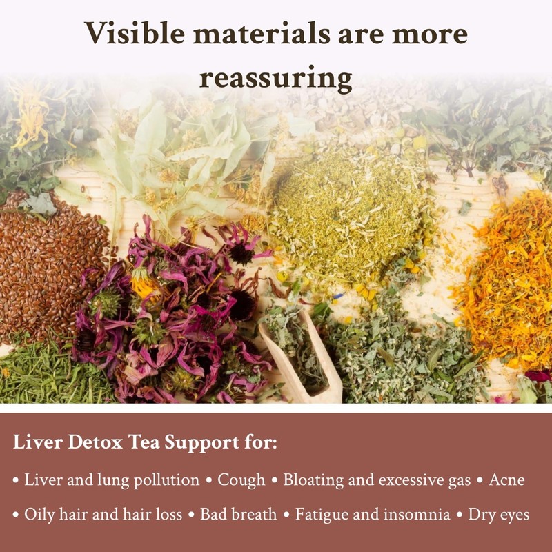Liver Support Herbal Tea, 9 Ingredients, Daily Liver Health Tea (15 Cups) 100g gallery