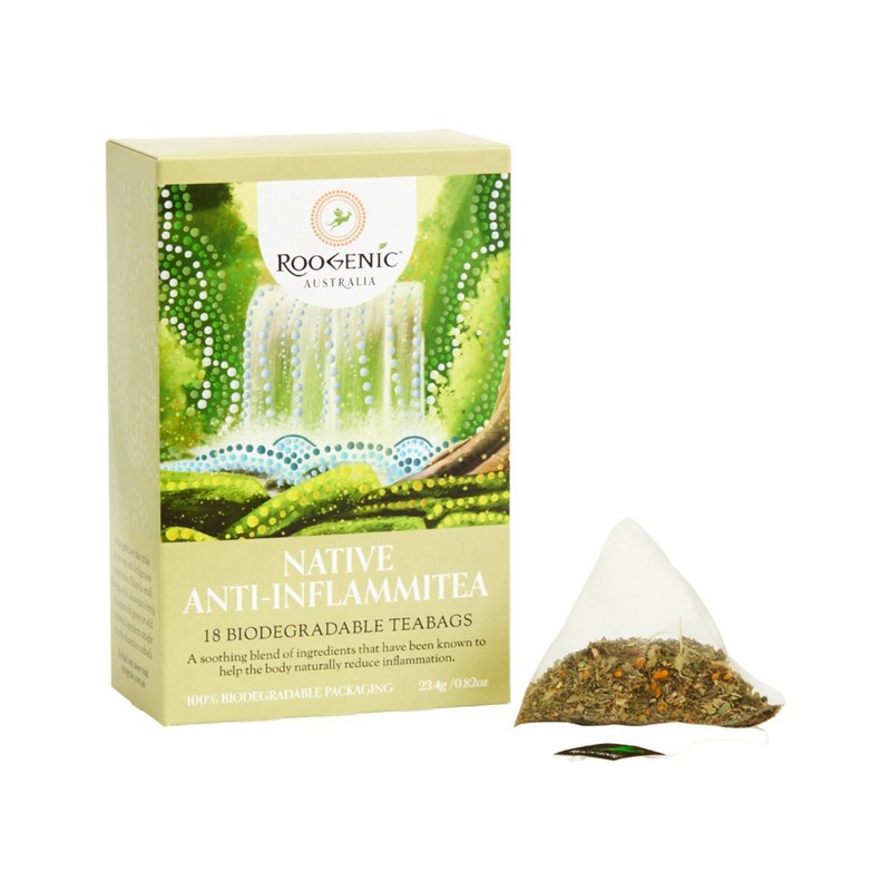 New Roogenic Australia Native Anti-Inflammitea Tea Bag 18 Biodegradable Tea Bags