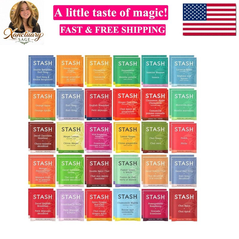 Tea Bags Sampler Assortment 52 Count 30 Different Flavors Gifts for Her Him W…
