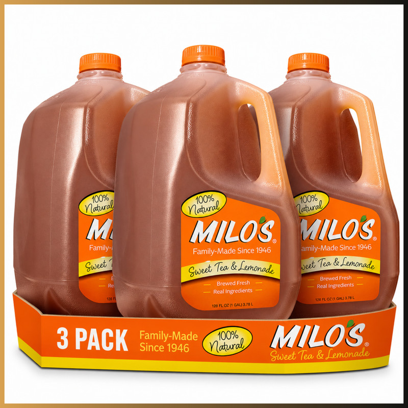 Milos Sweet Tea and Lemonade 128oz 1 Gallon 3 Pack Half and Half Bulk