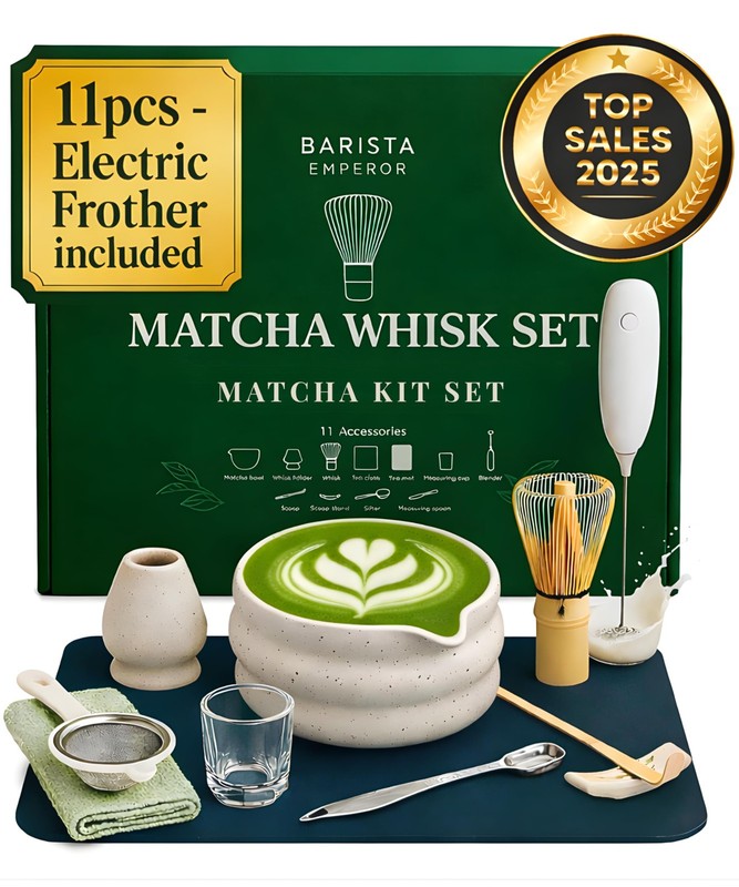 ® MATCHA WHISK SET PREMIUM 11pcs - Professional Matcha Kit Set with Matcha Bo...