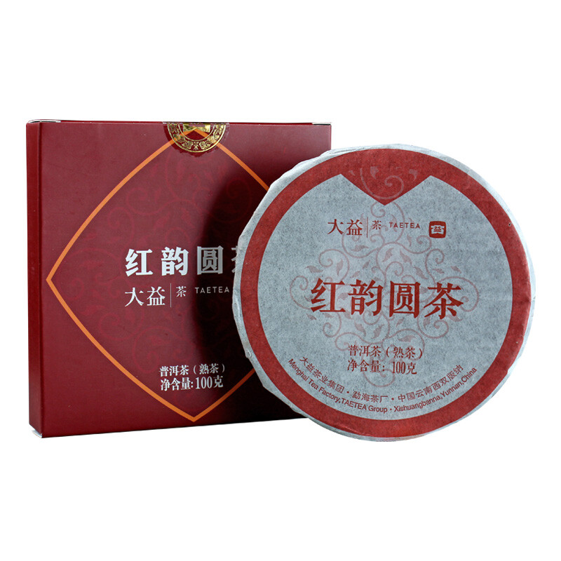 TAETEA Red Rhyme Round Tea Menghai Tea Factory Dayi Pu’er Tea Ripe