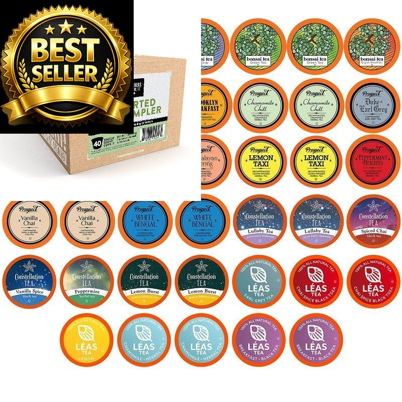 Two Rivers Assorted Tea Sampler 40 Count (Pack of 1), Variety