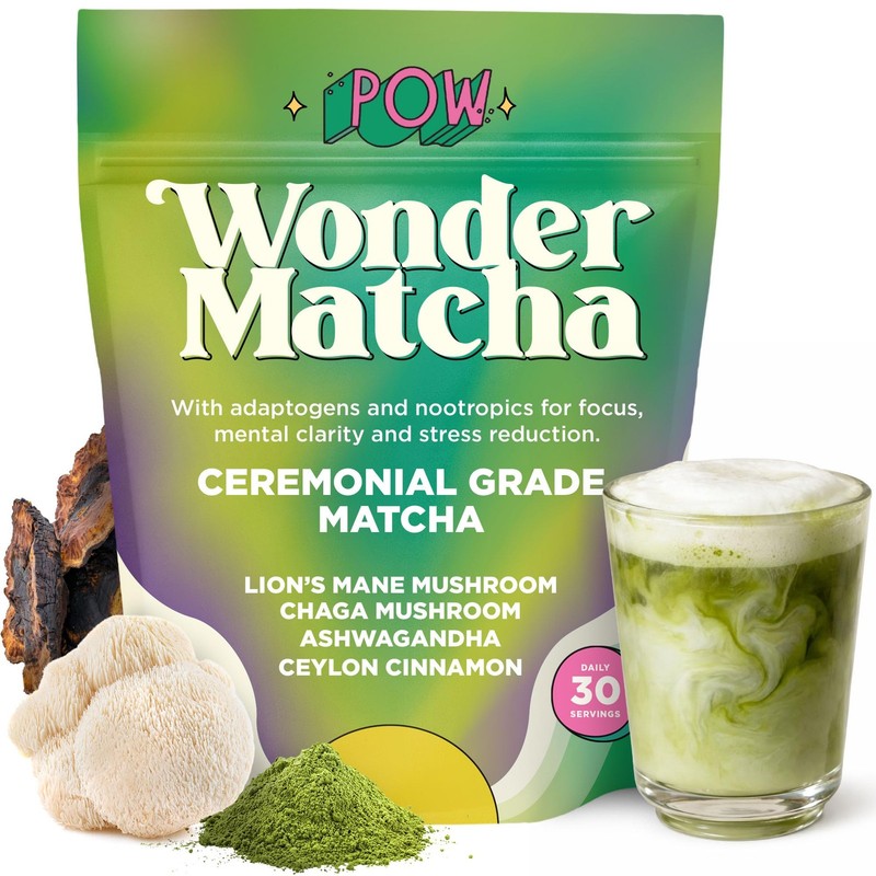 Wonder Matcha - Functional Mushroom Matcha Powder - Organic Ceremonial Grade ...