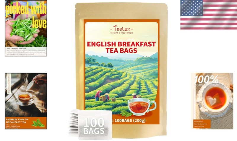 English Breakfast Black Tea - 100 Count Teabags, Floral & Fruity Aroma gallery