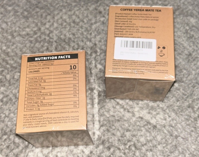 { 2 } Cuopru ~ Coffee Yerba Mate ~ Tea ~ 12 Bags ~ Sealed ~ Exp.05/2025 gallery