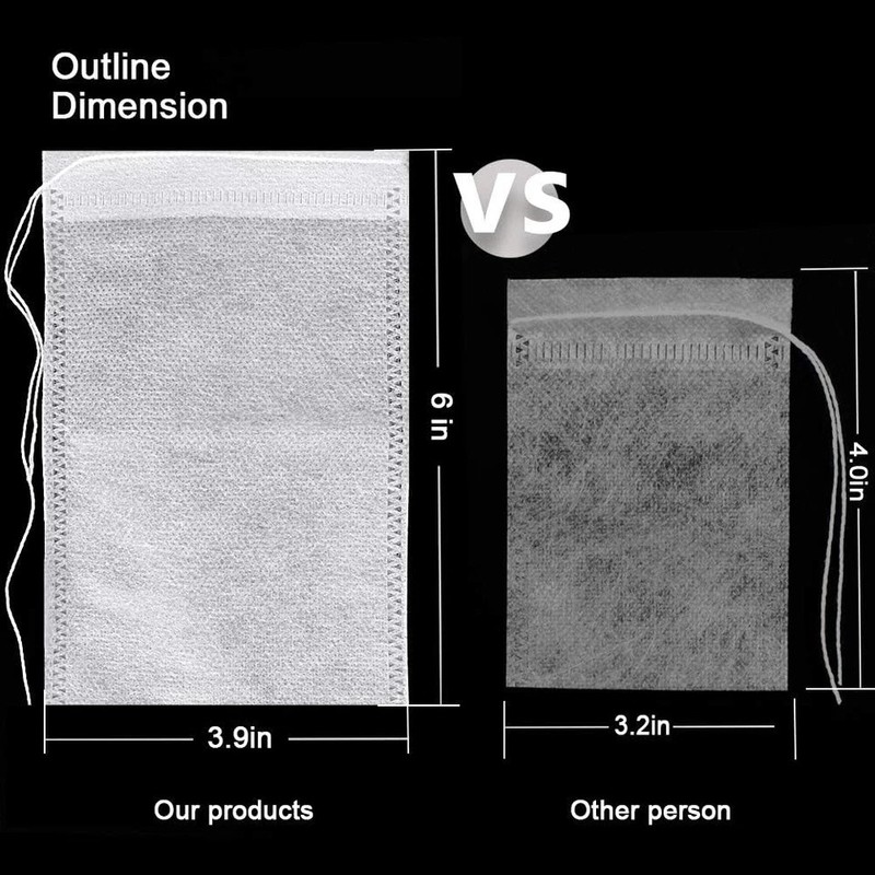 100Pcs Large Tea Bag - Disposable Empty Tea Filter Bags No Mess Mesh Bags with D gallery