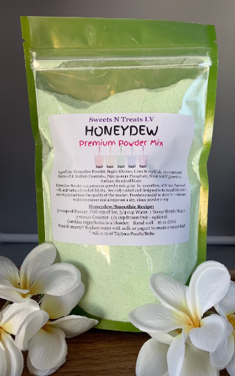 Premium HONEYDEW Powder Mix Boba Bubble Tea Tapioca Pearl Smoothie Slushy 10 oz
