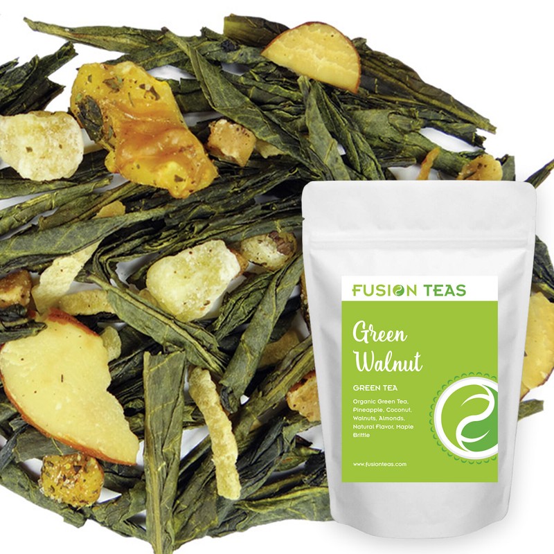 Walnut Green Tea (Walnut/Pineapple/Coconut) – Loose Leaf Blend – Fusion Teas