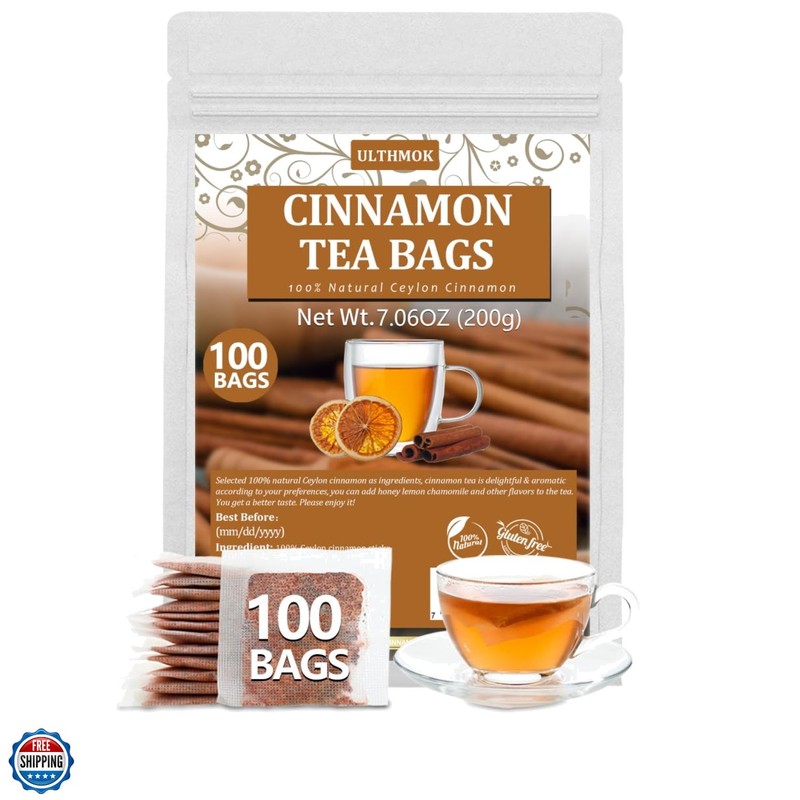 100 Pure Ceylon Cinnamon Tea Bags, Made with 100% Ceylon Cinnamon Sticks, No …