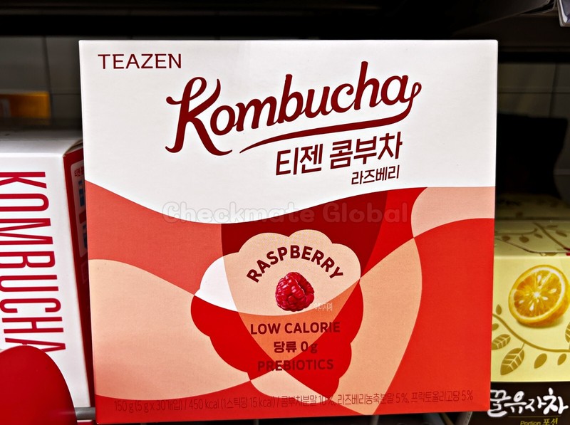 TEAZEN Kombucha Raspberry 30 Sticks | Sugar-Free Prebiotic