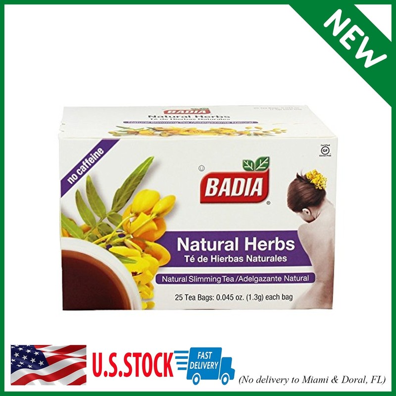 CubanFoodMarket Badia Natural Herb Tea. Total individual tea bags, 25 Count (Pac