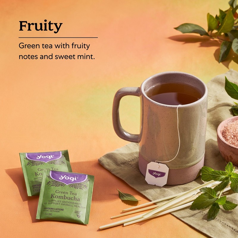 Yogi Tea Green Tea Kombucha (4 Pack) Contains Caffeine 64 Organic Green Tea Bags gallery