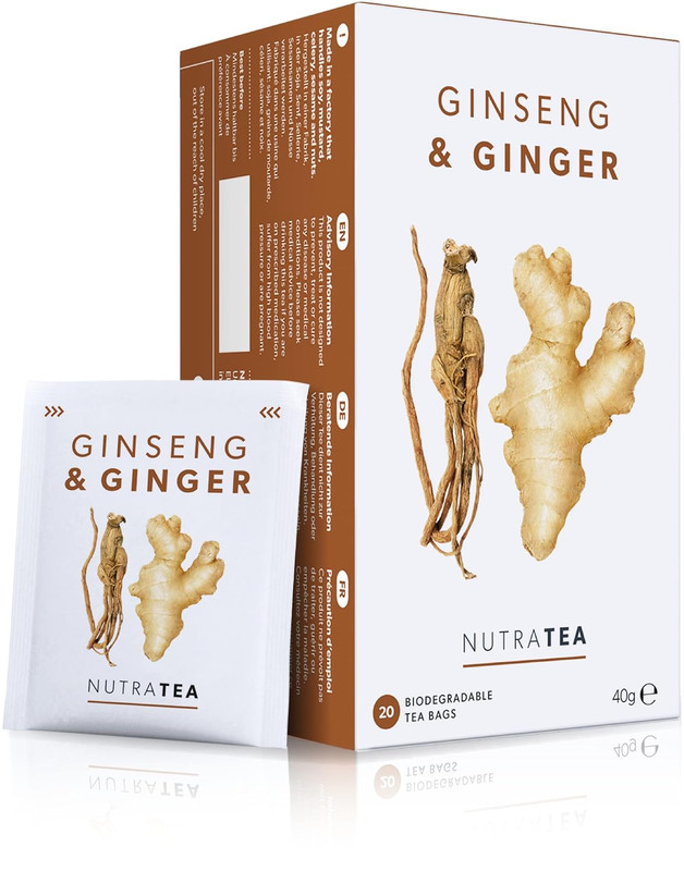 – Ginger & Ginseng Tea – 20 Tea Bags – Herbal Tea
