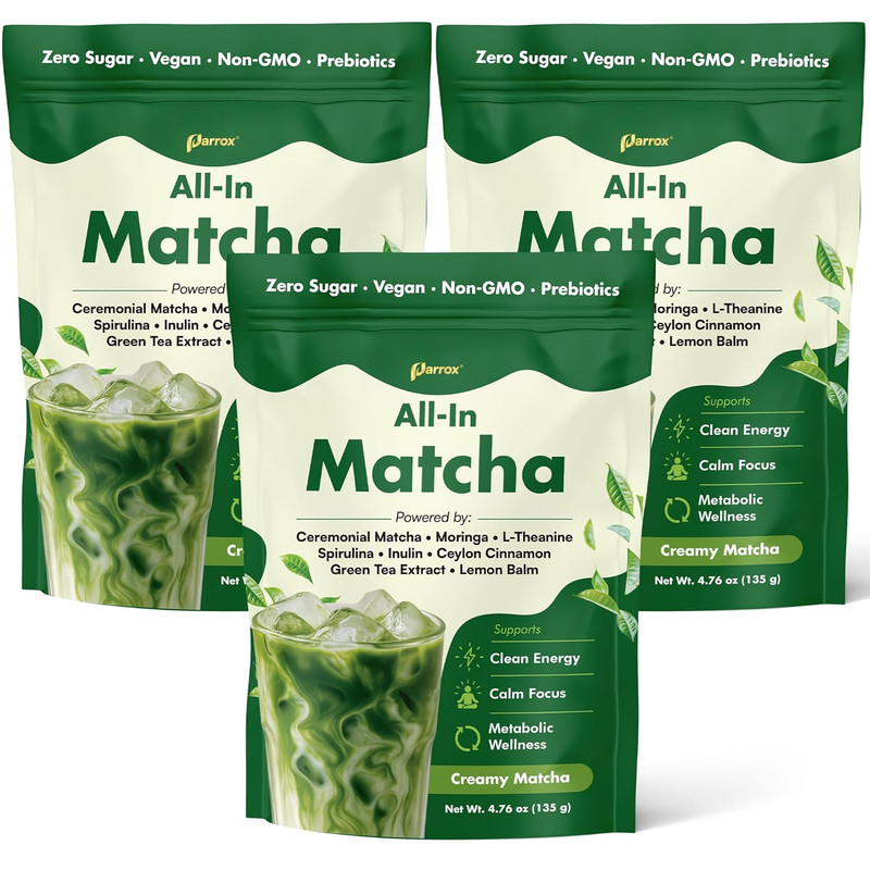 Ceremonial Grade Matcha Powder Infused with Moringa, Green Tea Extract, L-Theani